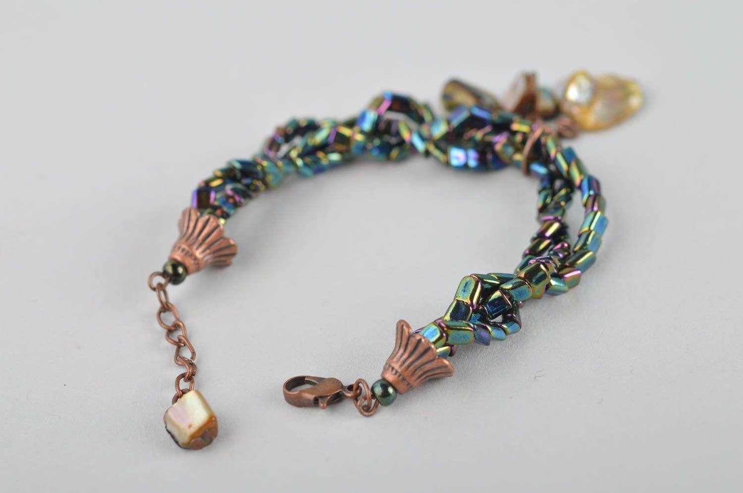 Three bead lines charm bracelet for women photo 4