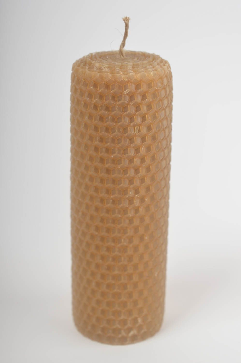 4 hour natural bee wax pillar candle for table décor 5,12 inch, 0,19 lb photo 3