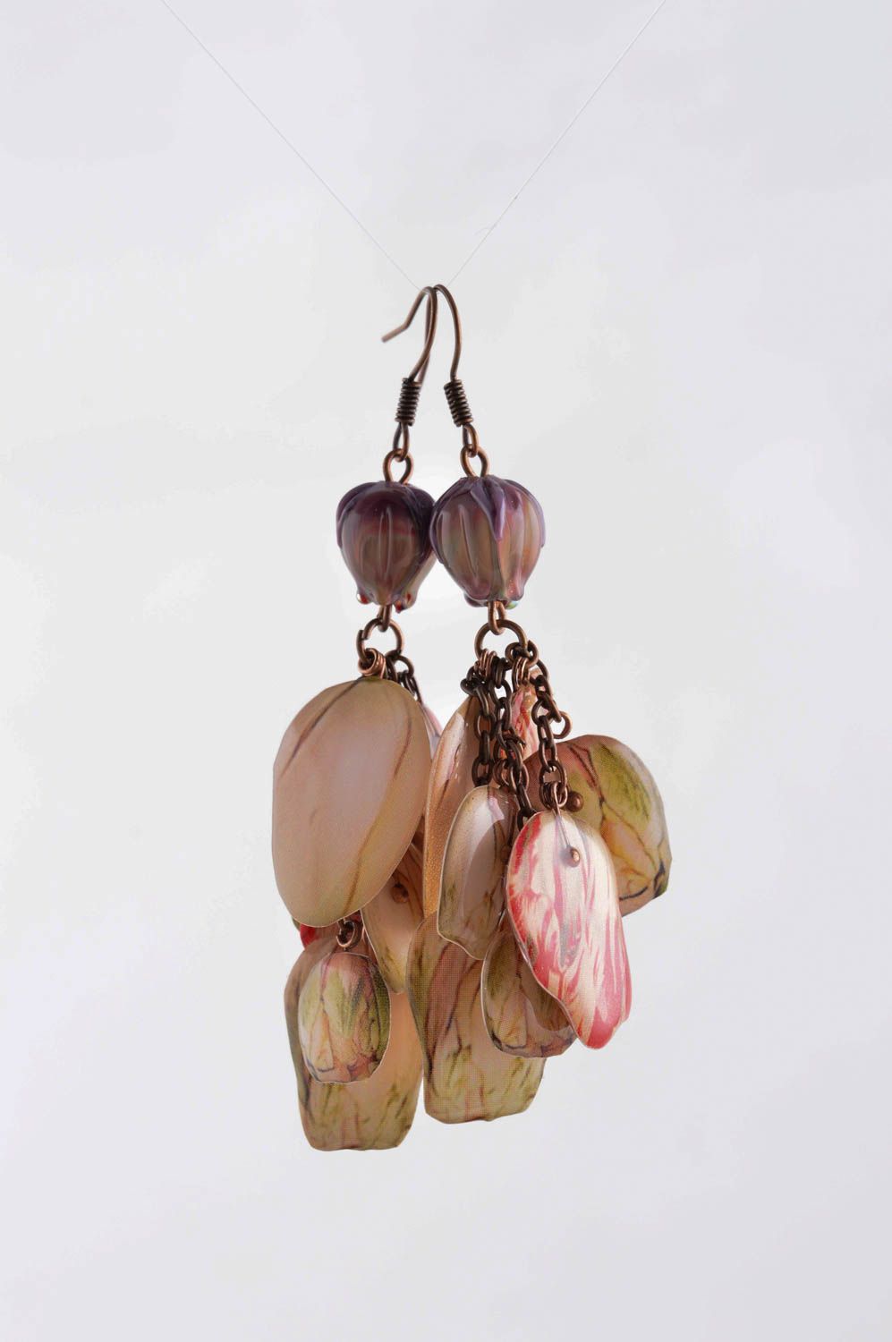 Handmade designer cute earrings unusual metal earrings stylish jewelry photo 5