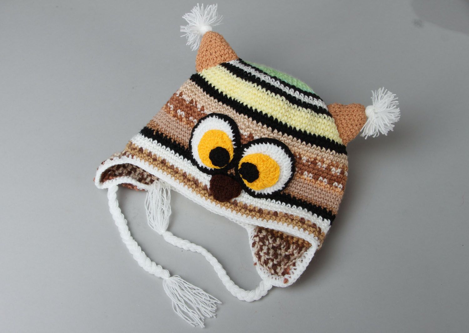 Crocheted hat Cute Owl photo 1