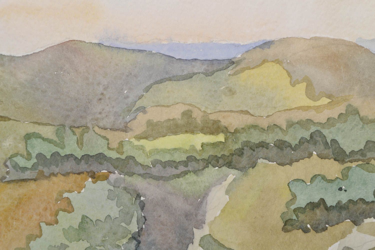 Watercolor painting Hills photo 4