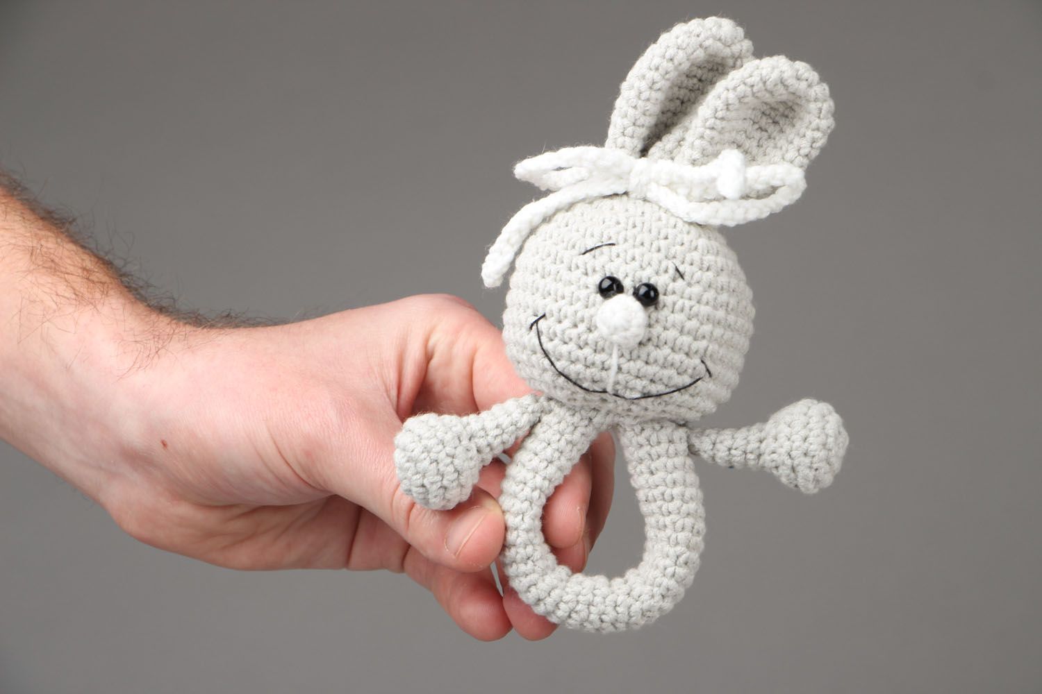 Crocheted rattle Bunny photo 4
