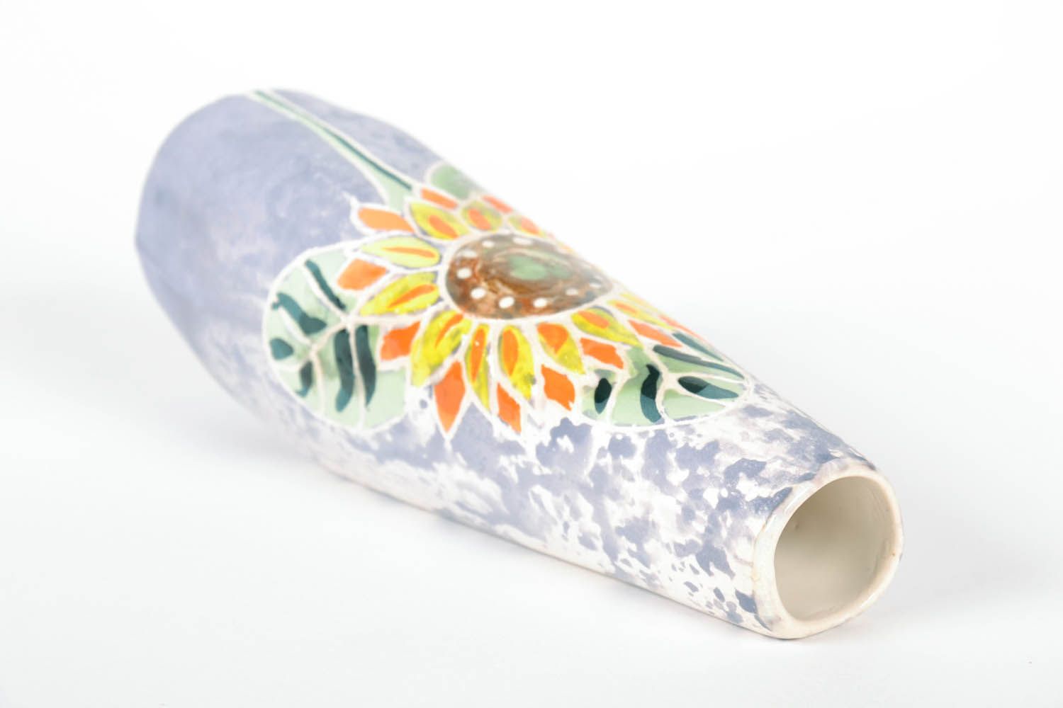 Handgemachte keramische Vase Sonnenblume foto 4
