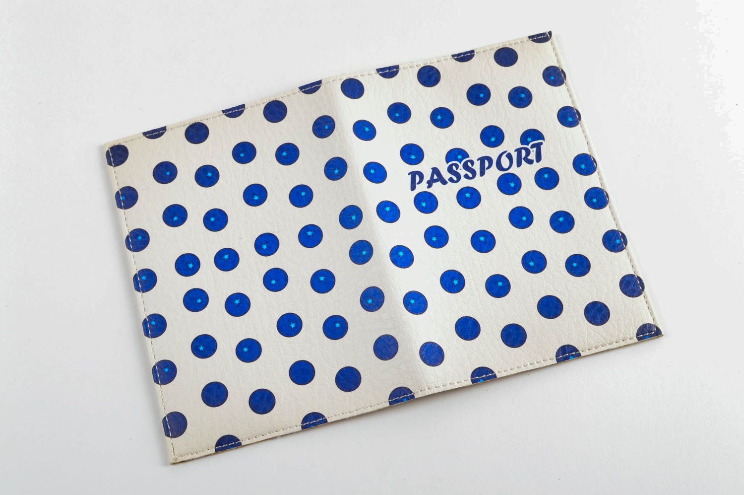 Обложка для паспорта handmade оригинальный подарок кожаный аксессуар в горошек фото 4