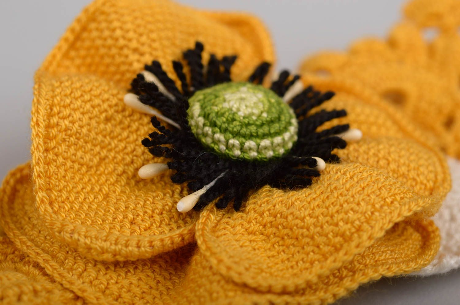 Unusual handmade crochet headband flower headband hair band gifts for her photo 3