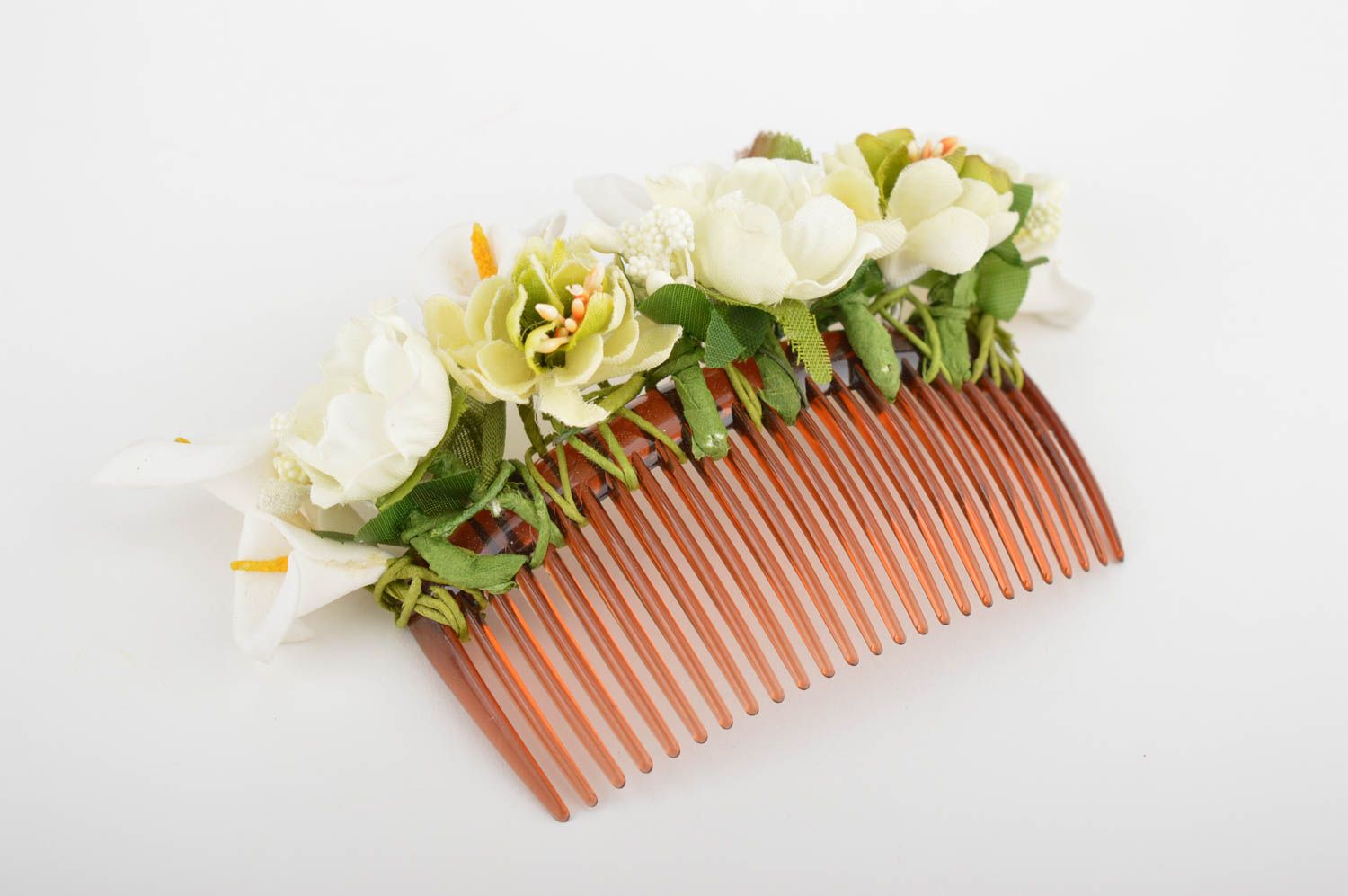 Beautiful handmade flower hair comb flowers in hair accessories for girls photo 2