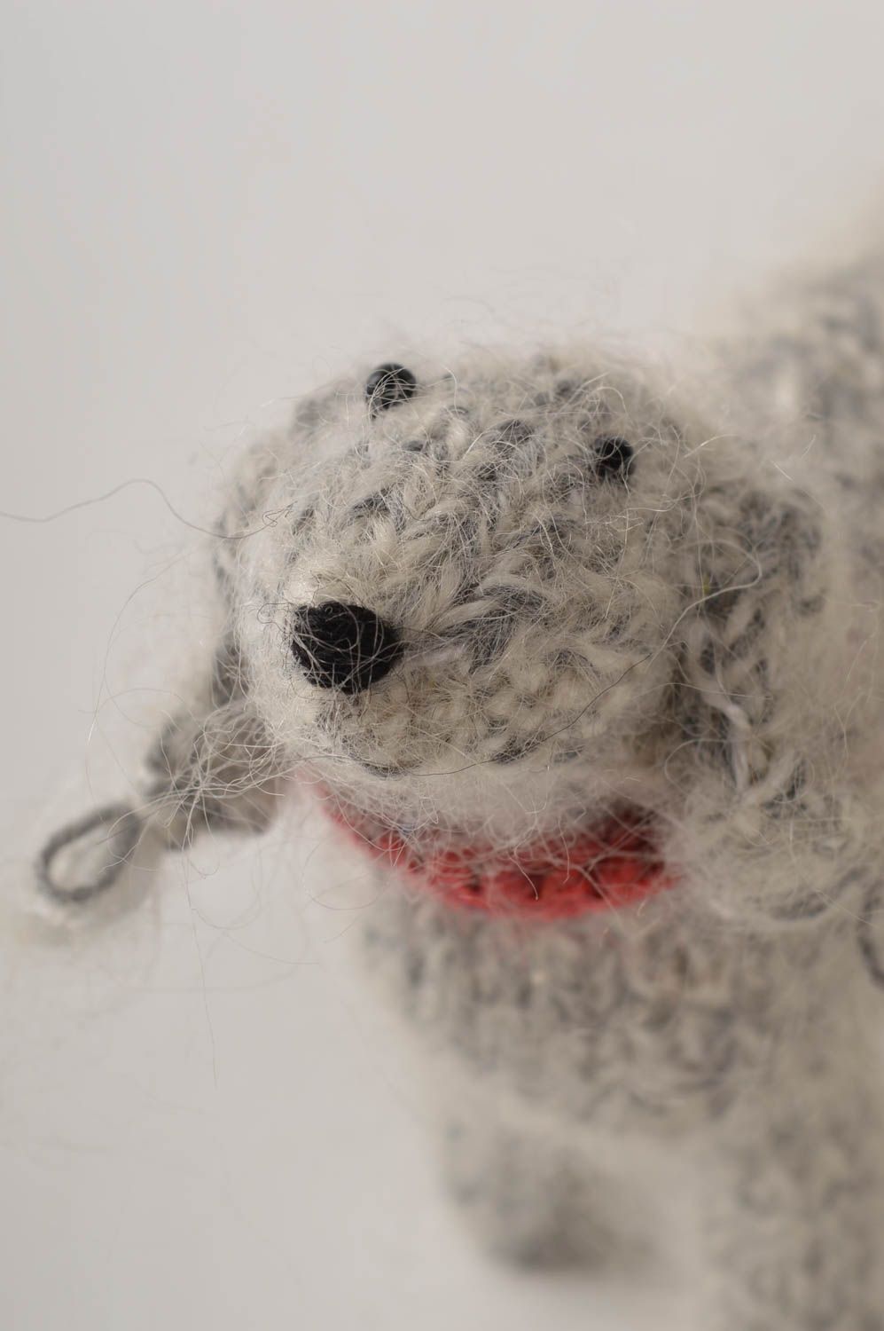Muñeco artesanal juguete tejido regalo original perrito Bedlington terrier foto 3