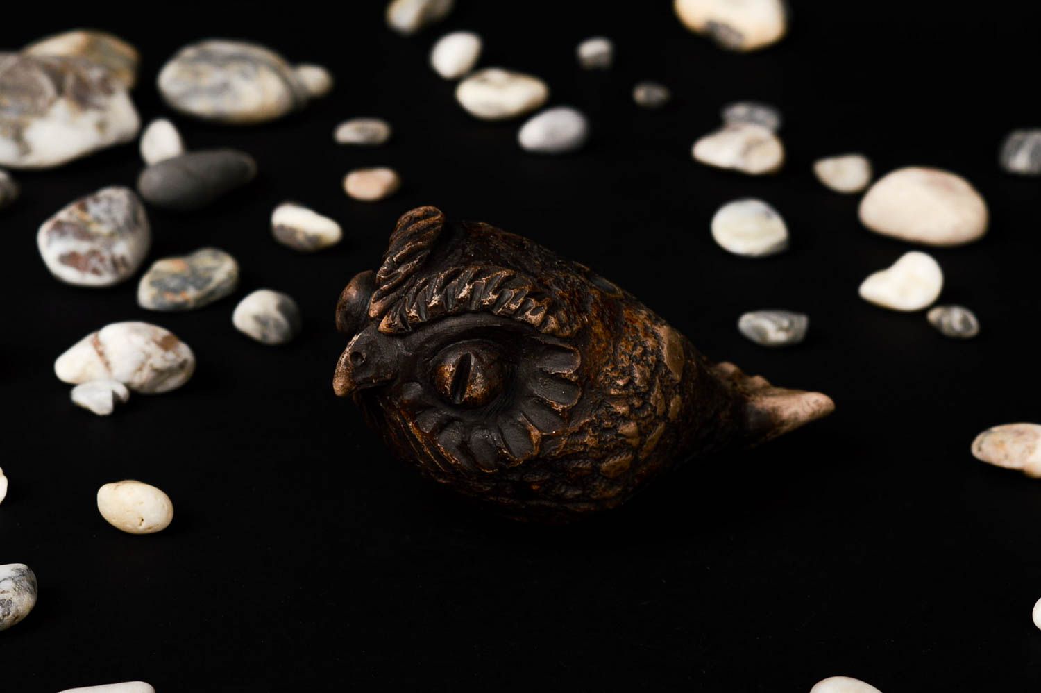 Silbato de barro lechuza hecha a mano souvenir original figura decorativa  foto 1