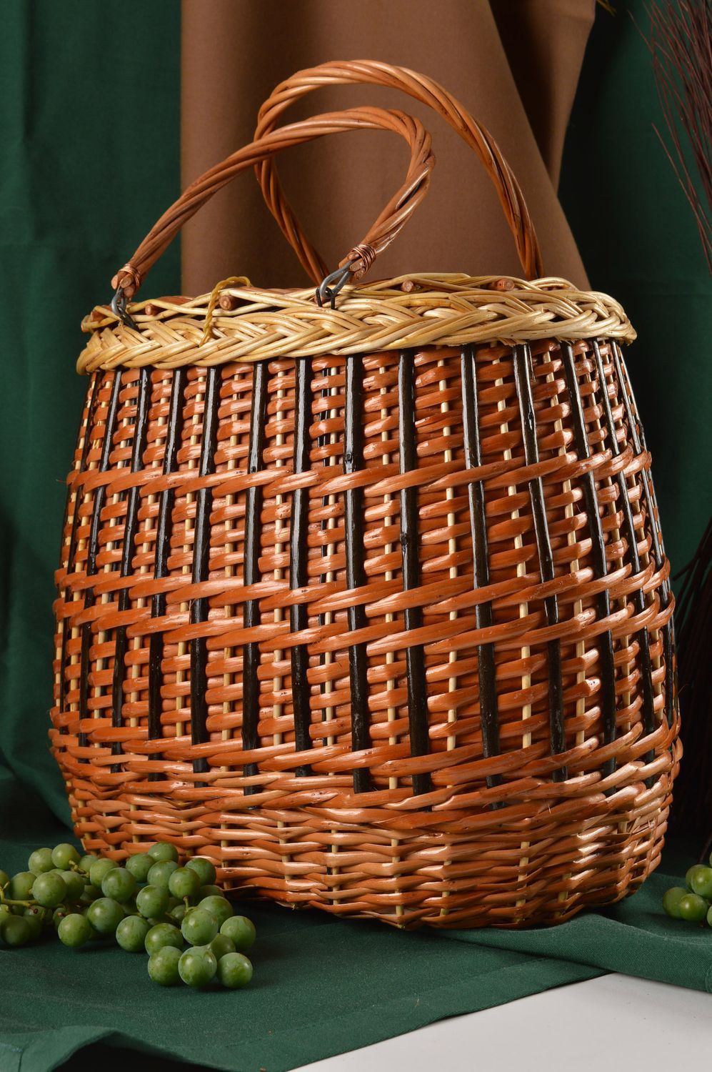 Handmade woven cute basket beautiful designer woven basket designer basket photo 1