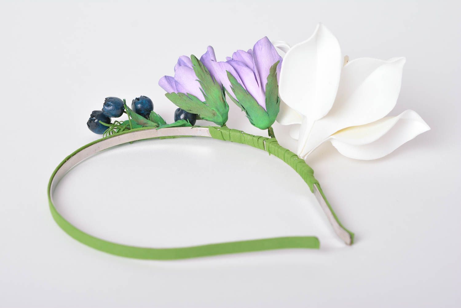 Handmade hair band flower hair band hair accessories with flowers for women photo 2