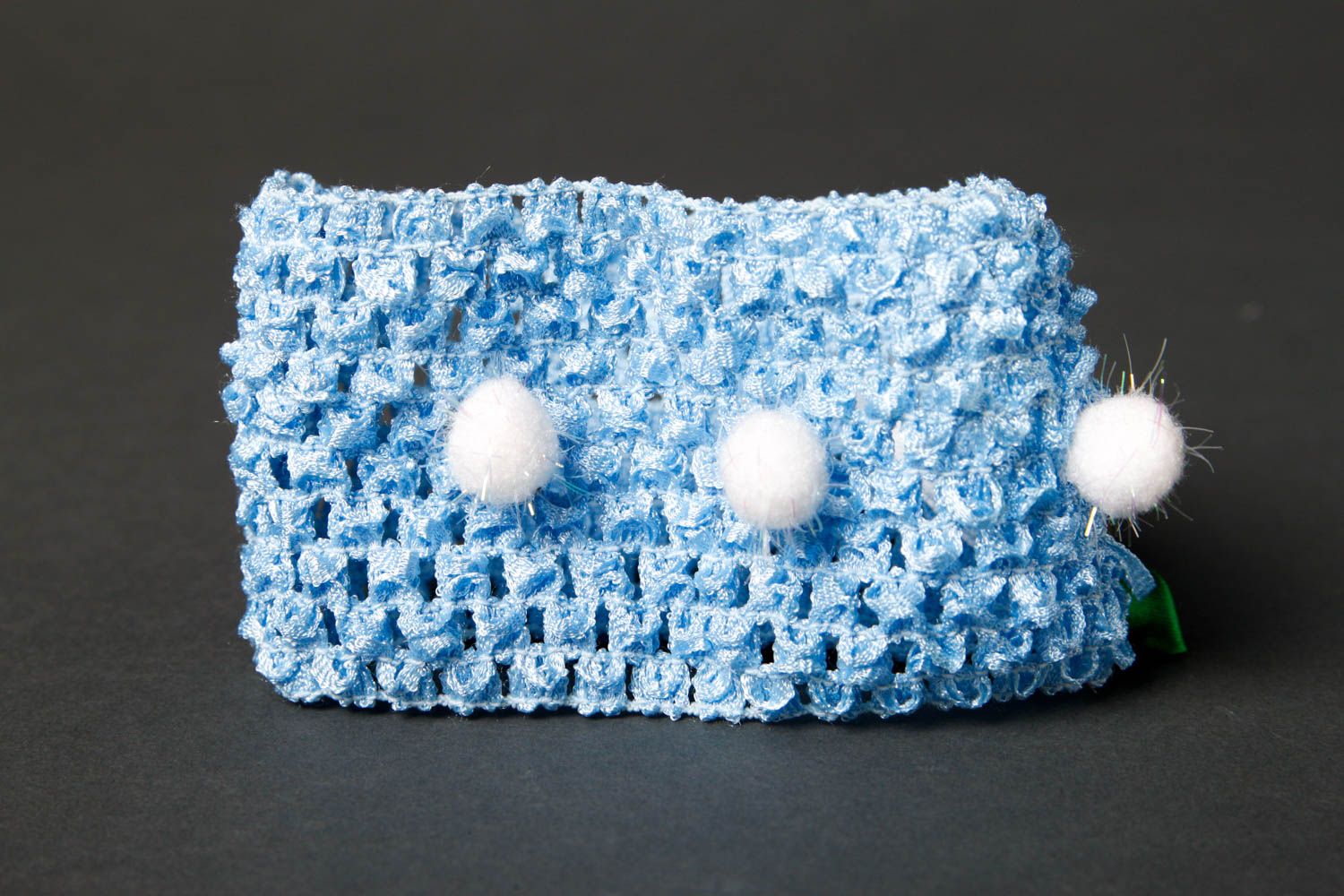 Handmade blaues Haarband mit Blume Accessoire für Haare Designer Schmuck foto 4