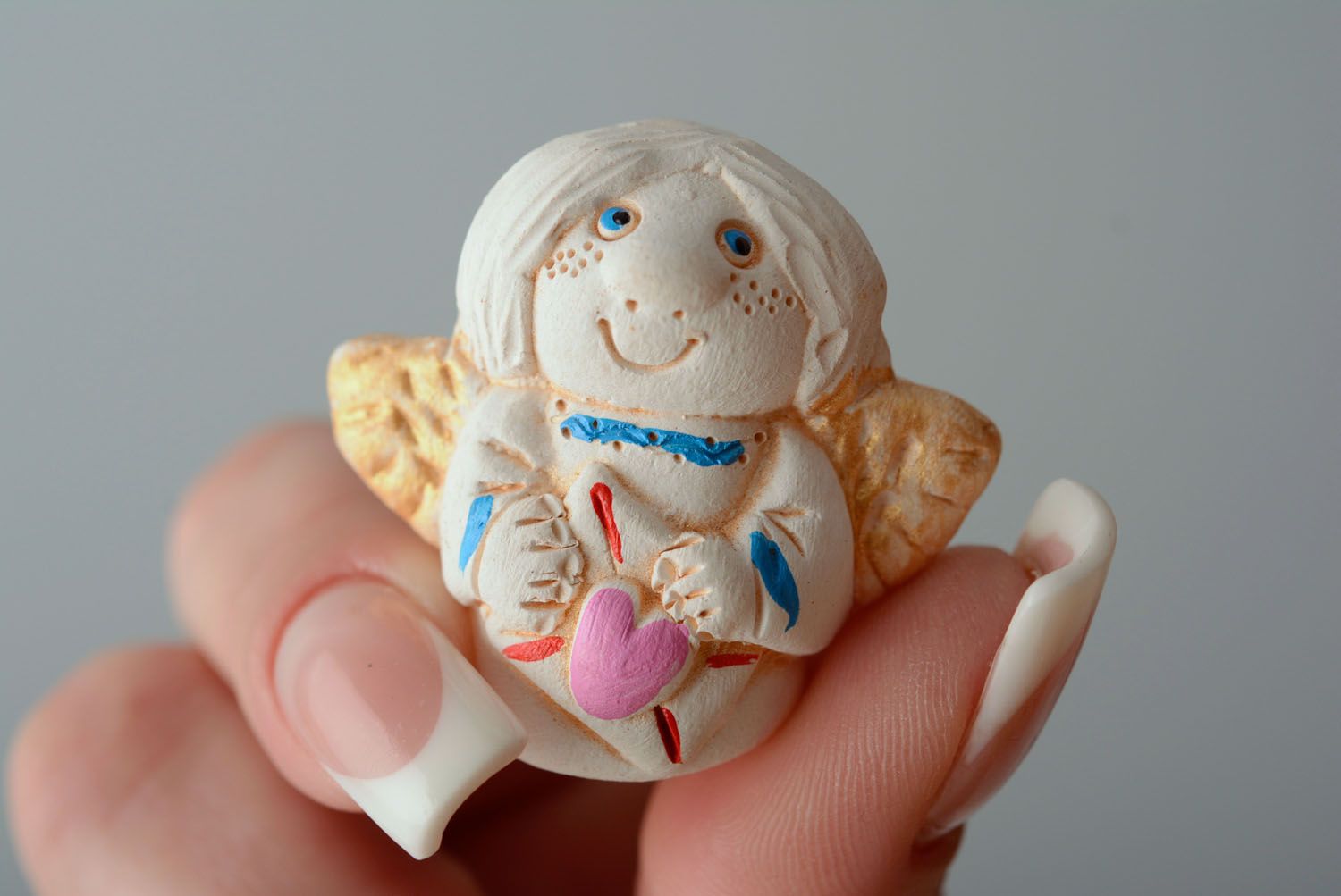 Keramik engel handgetöpfert Figurine foto 3