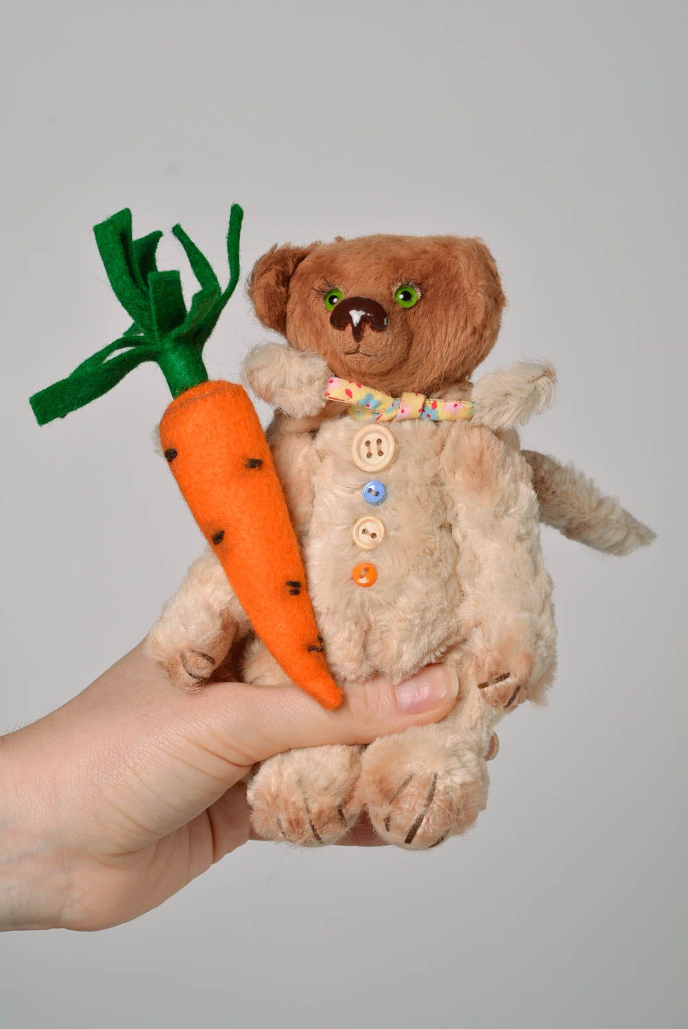Jouet ours Peluche faite main originale en costume de lièvre Cadeau enfant photo 5