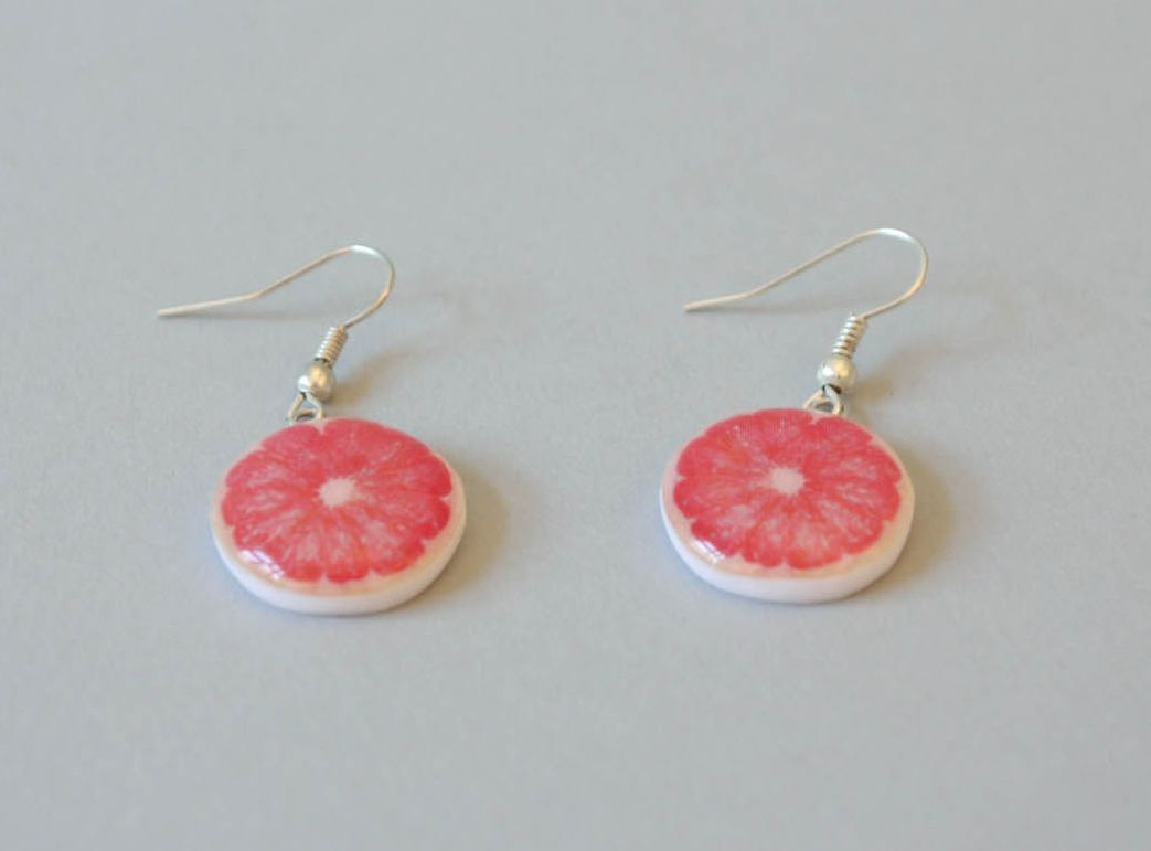 Grapefruit earrings photo 4