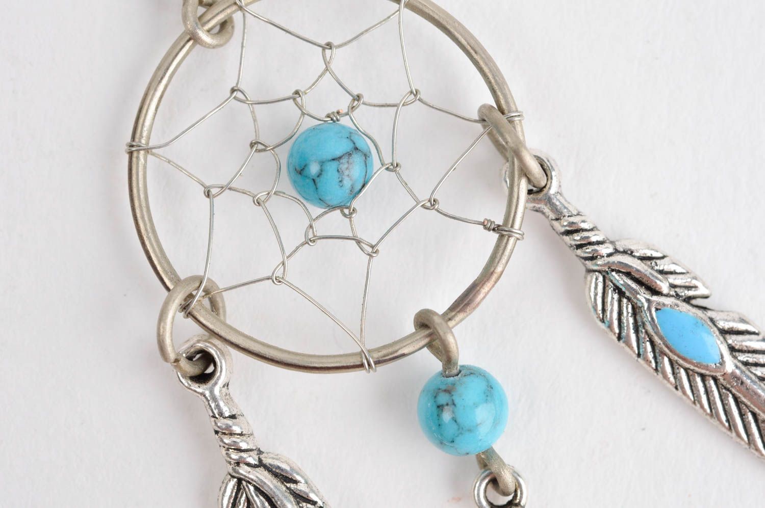 Handmade Metall Ohrringe in Blau Juwelier Modeschmuck lange Ohrringe schön foto 4