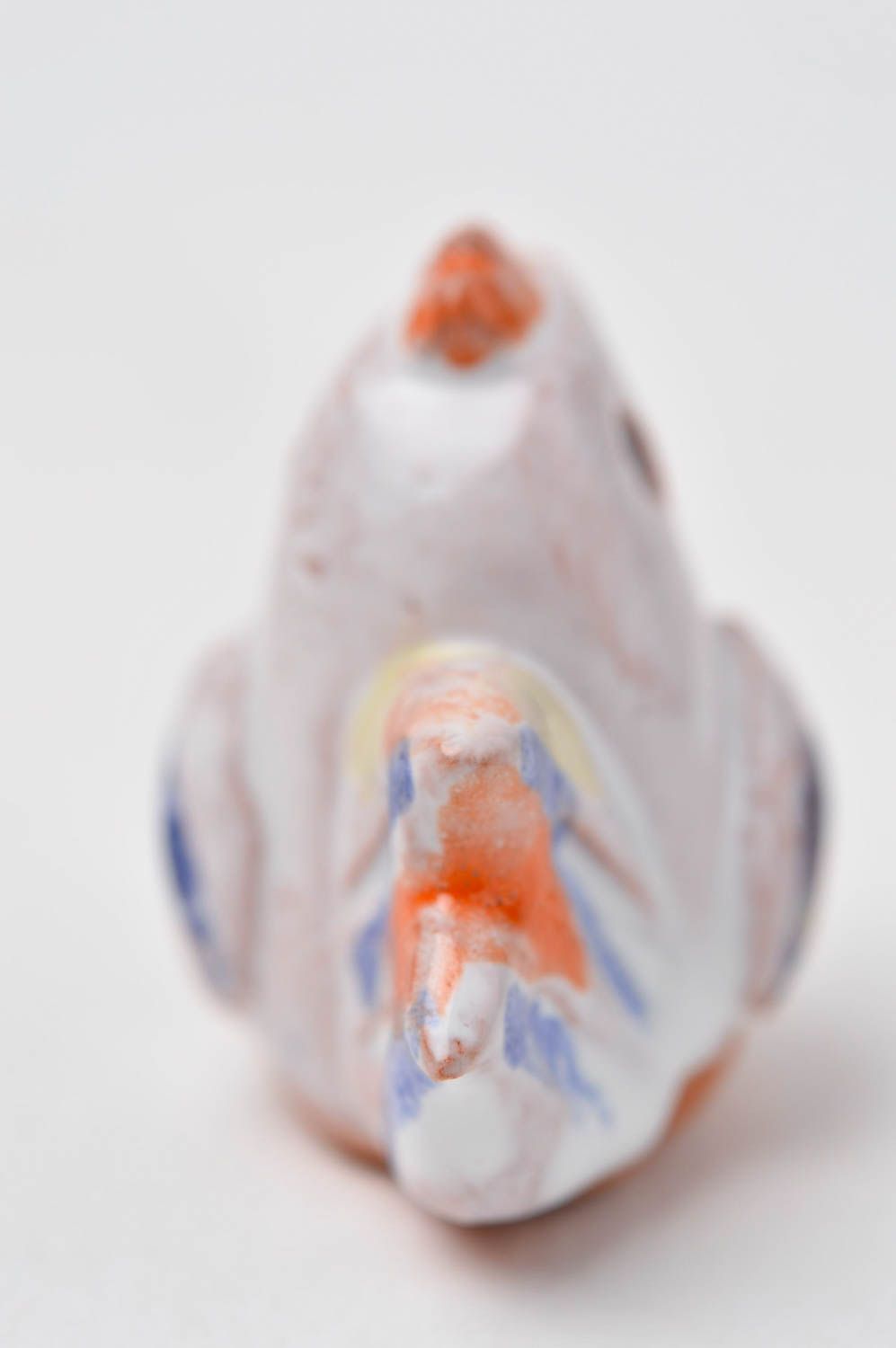 Figurine oiseau fait main Statuette miniature coq argile peinte Déco maison photo 9