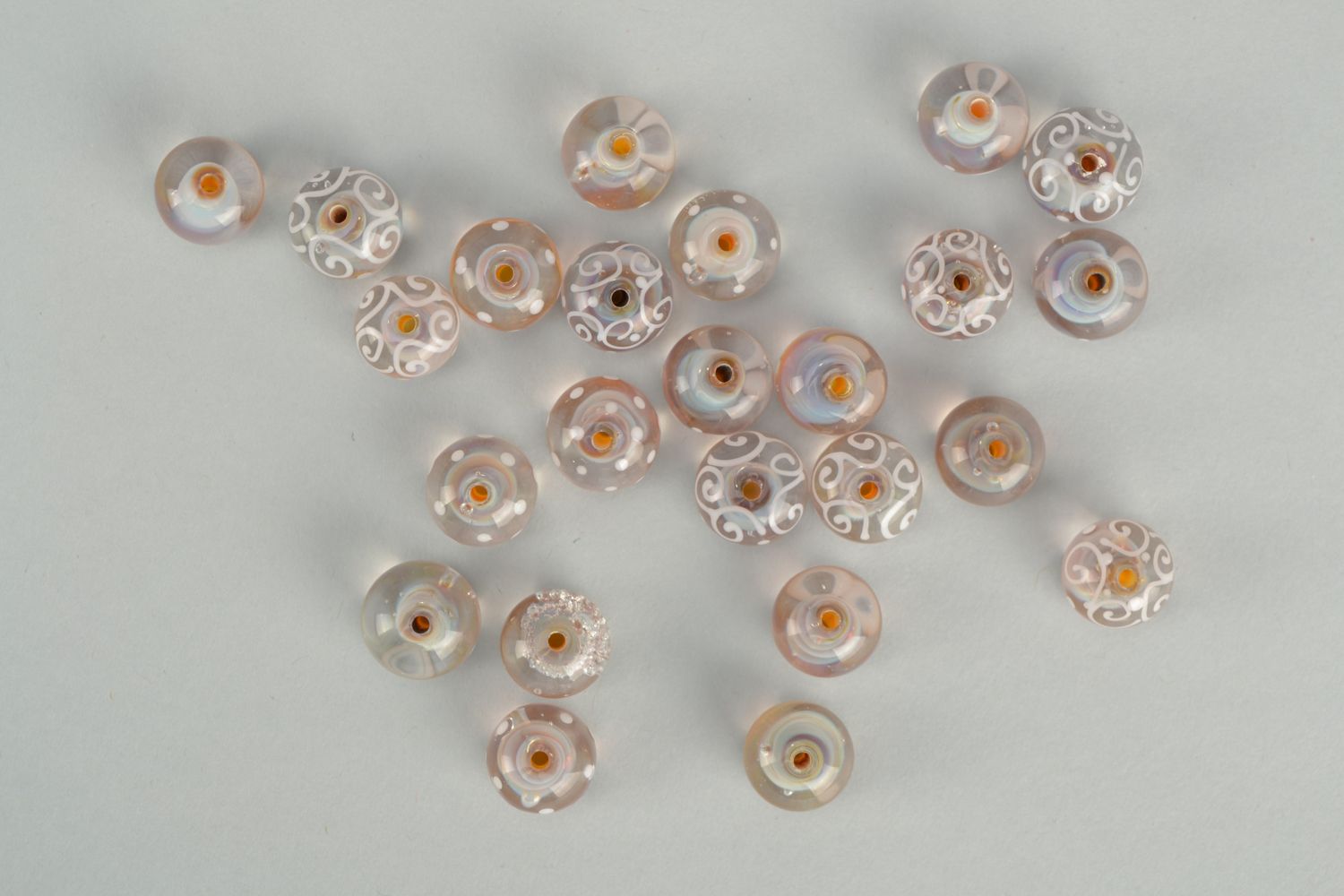 Lampwork glass beads with ornament 24 items photo 4