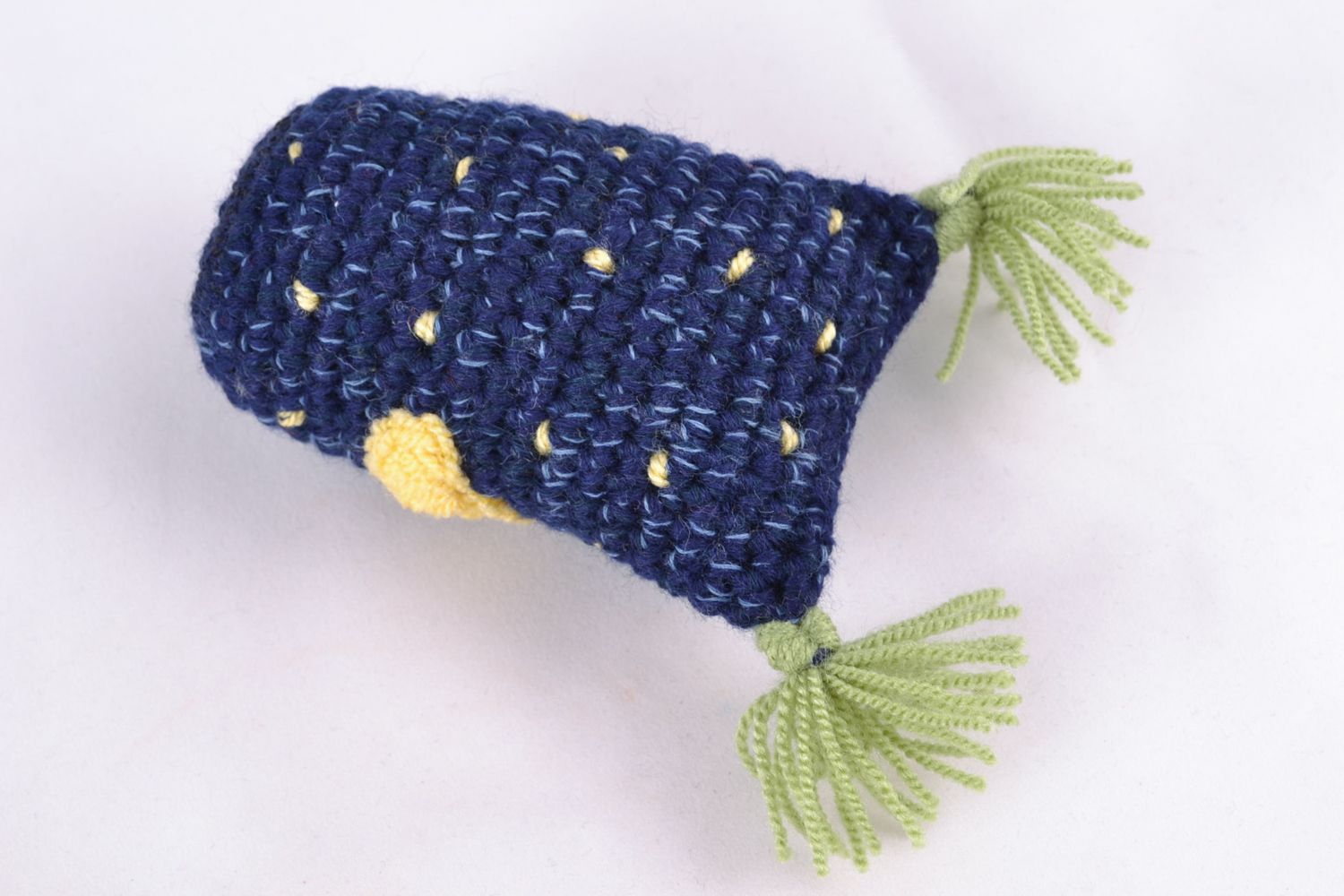 Giocattolo a maglia fatto a mano pupazzo morbido a forma di civetta blu foto 4