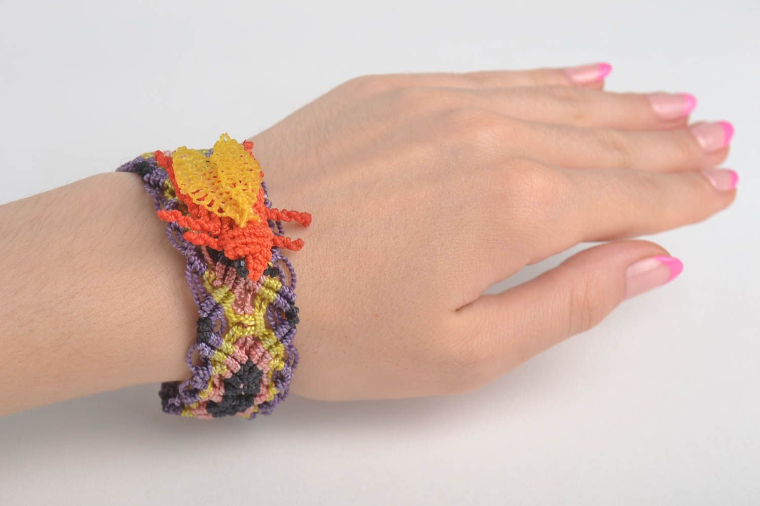 Handmade Damen Accessoires geflochtenes Armband Brosche Tier schön für Frauen foto 1