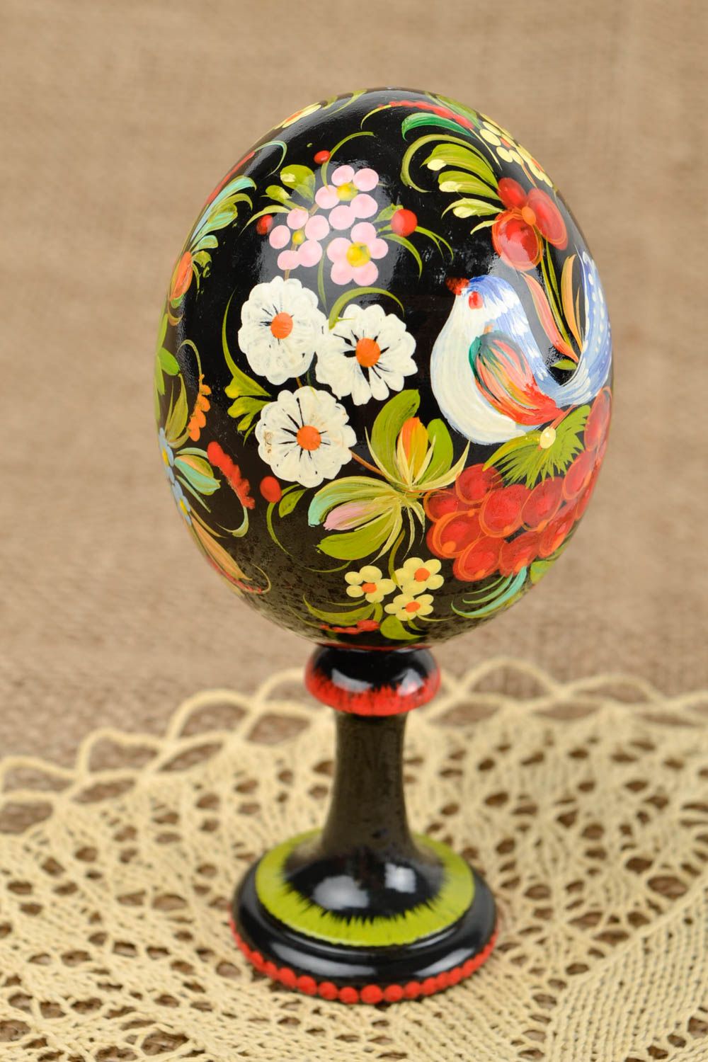 Deko Ei Ostern Schmuck handmade Ostern Dekoration aus Holz Ostern Symbol bemalt foto 1