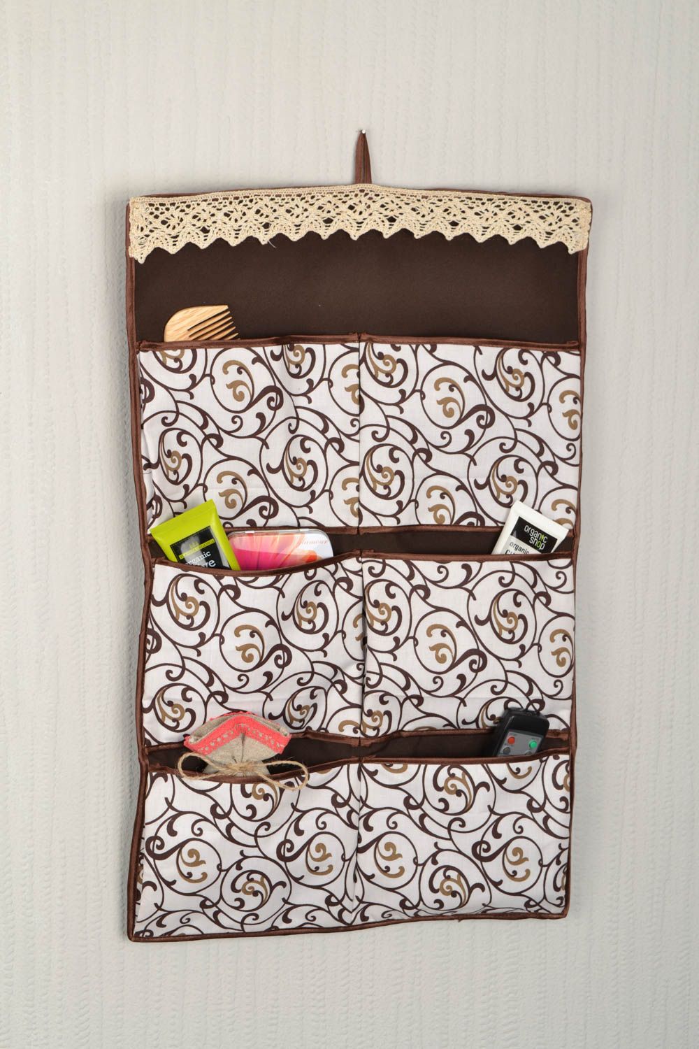 Fabric wall organizer for little things photo 2