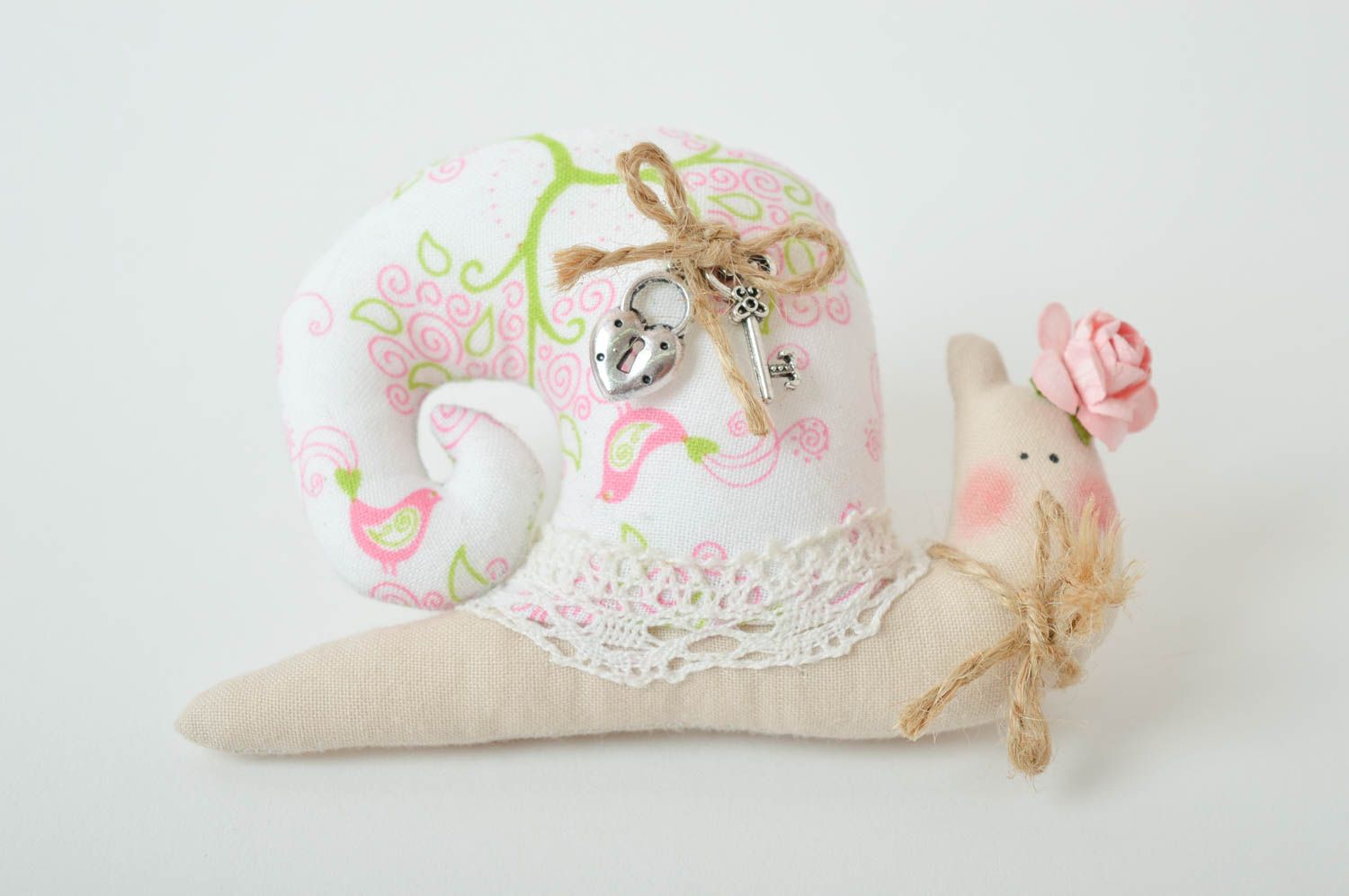 Beautiful soft toy stylish unusual accessories designer handmade snail
 photo 2