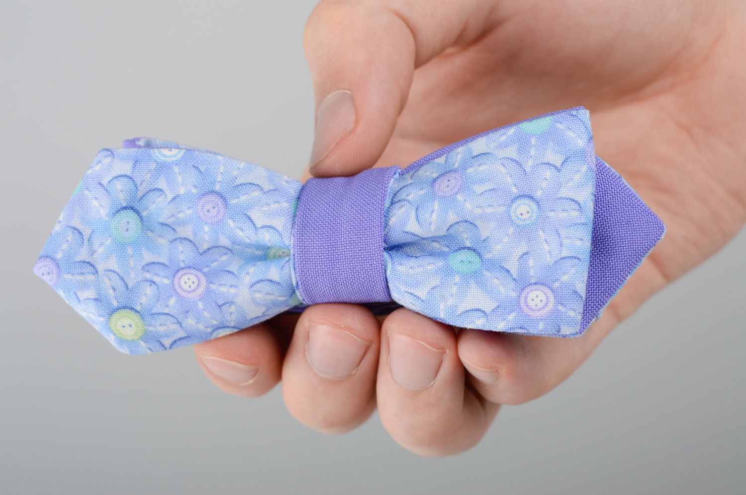 Текстильный галстук-бабочка самовяз двусторонний фото 4