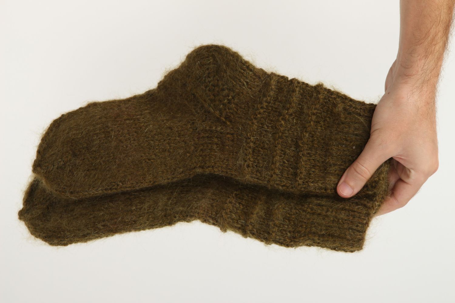 Handmade braune gestrickte Socken Accessoires für Frauen Damen Wollsocken foto 5