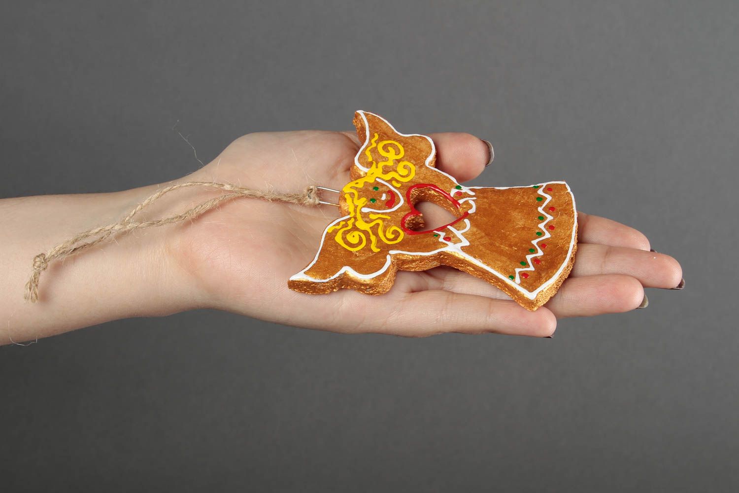 Ange à suspendre fait main Déco Noël pâte salée Accessoire Noël figurine photo 2