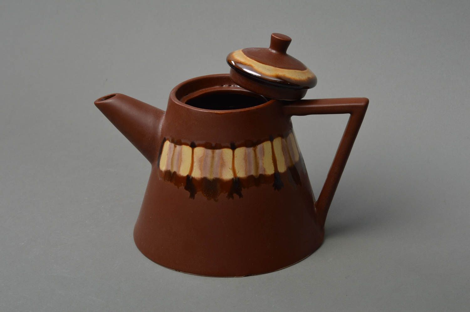 Beautiful handmade painted porcelain teapot designer majolica ceramics photo 2