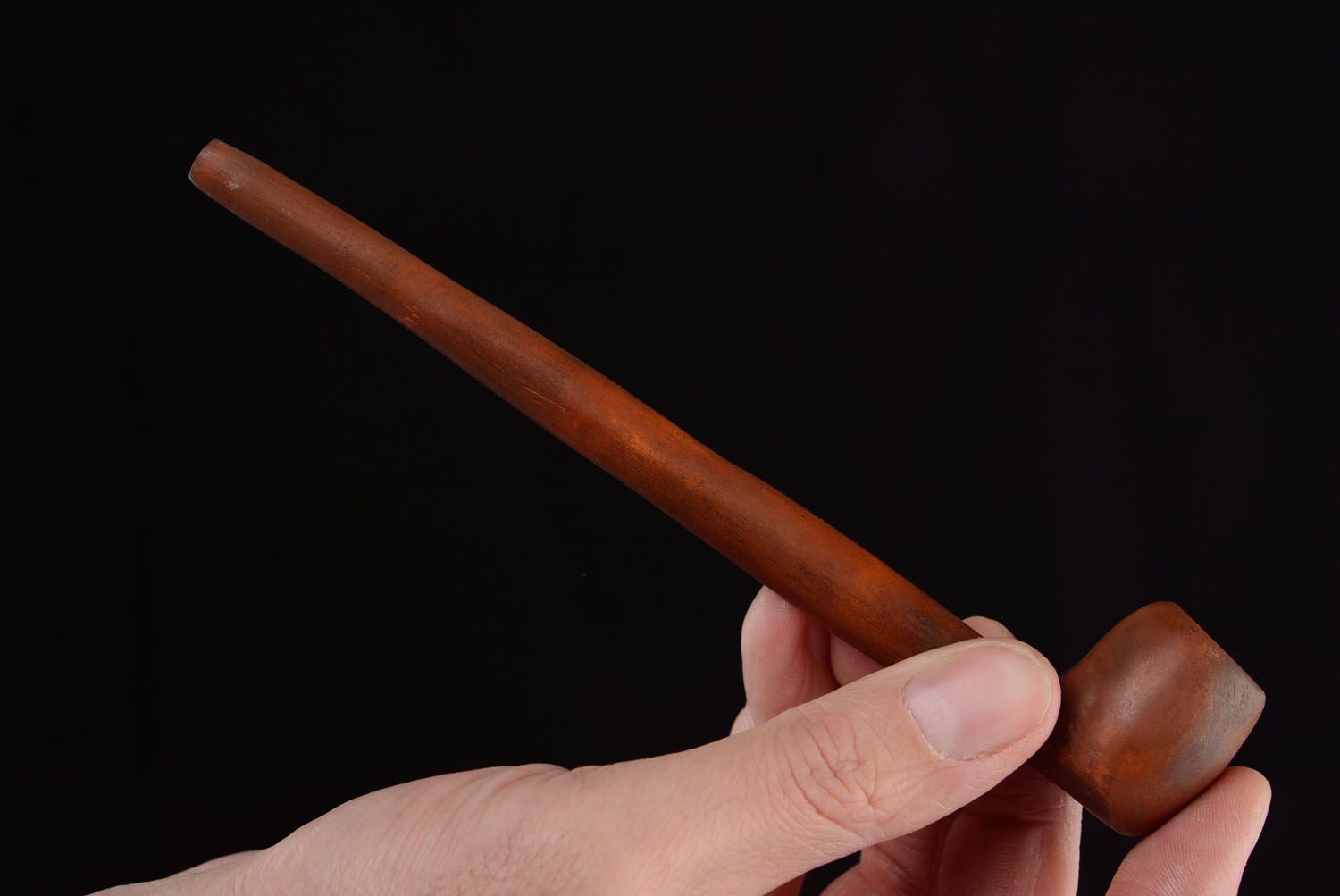 Керамическая курительная трубка с длинным мундштуком фото 1