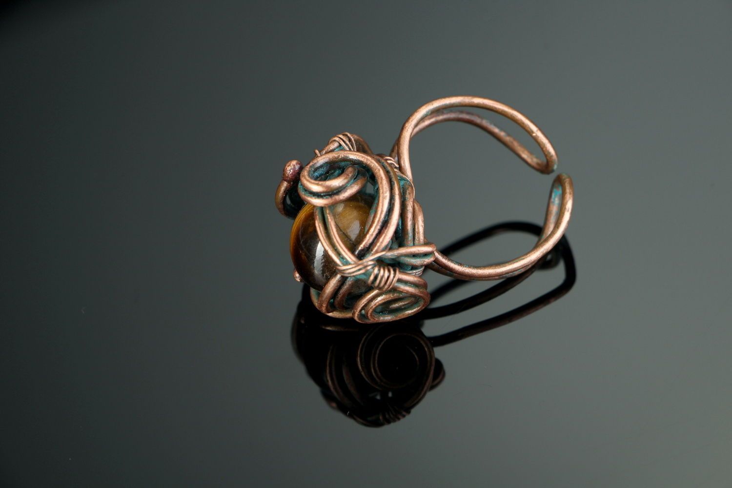 Медное кольцо в технике wire wrap фото 4