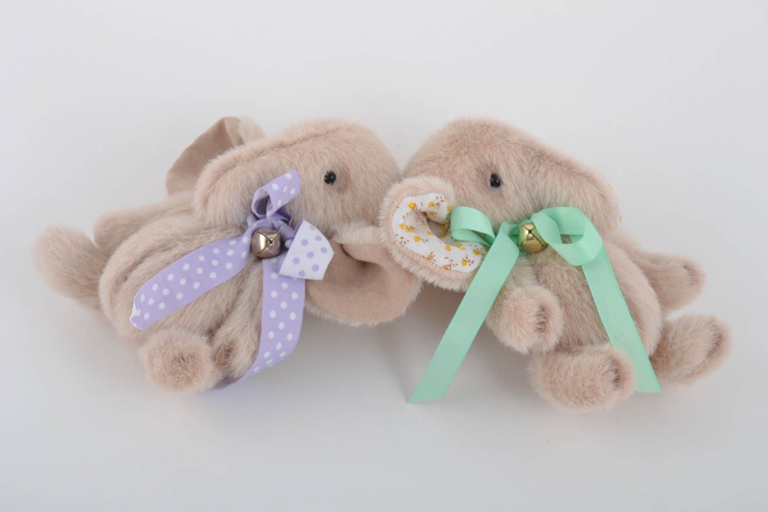 Conjunto de dos juguetes hechos a mano muñecos de tela regalo para niños foto 2