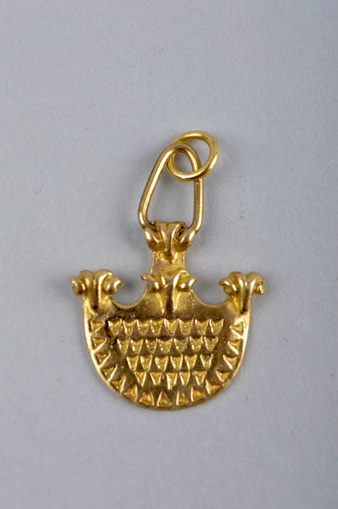 Small designer pendant stylish brass accessory handmade metal pendant photo 2
