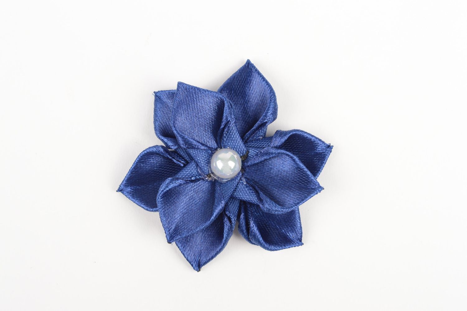 Children handmade scrunchy blue satin ribbon accessory for girls gift idea photo 3