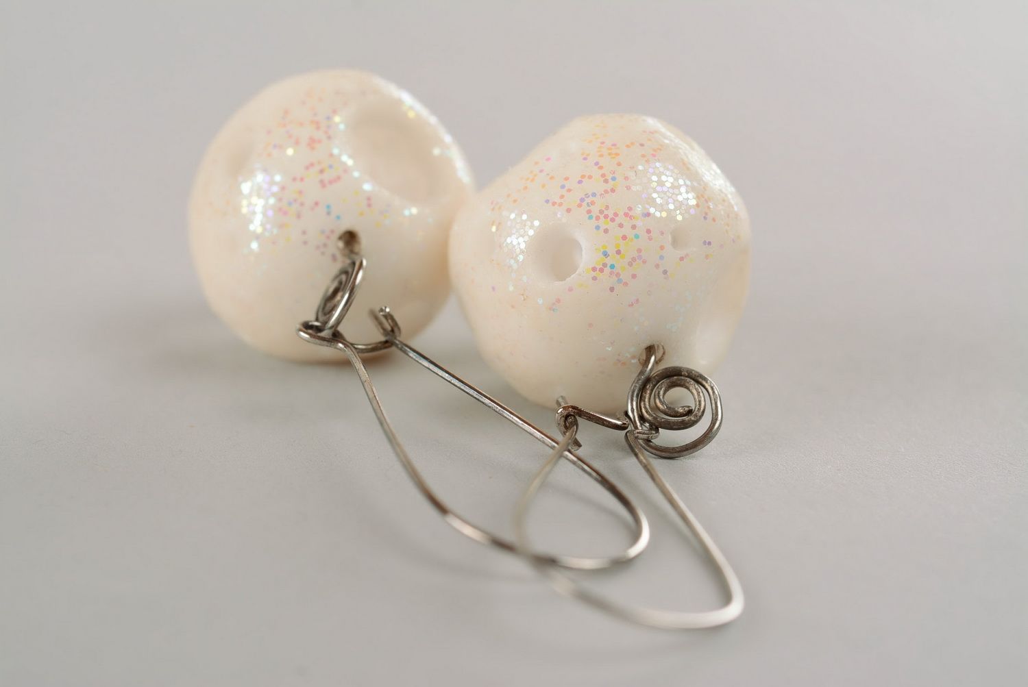 Luminous earrings made of polymer clay photo 4