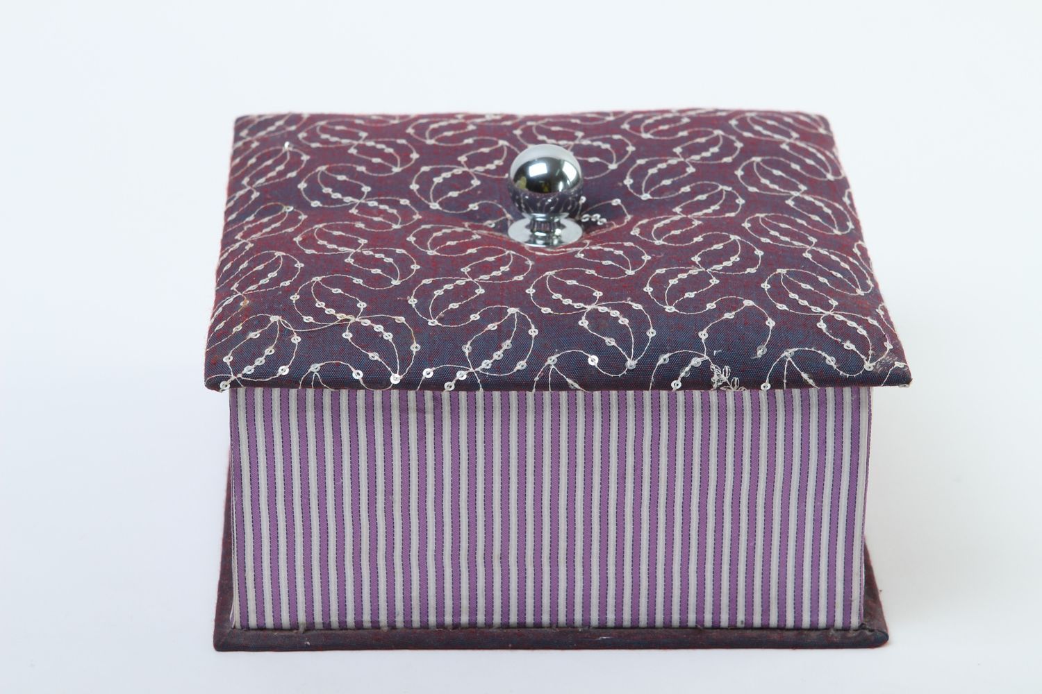 Coffret à bijoux fait main Boîte à bijoux carrée violette Idée Cadeau femme photo 1