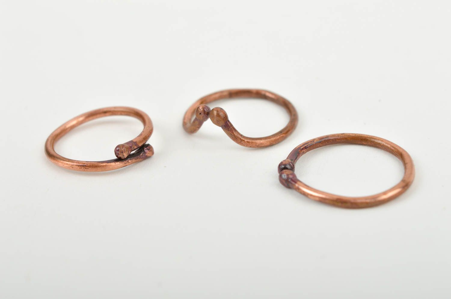 Anillos de cobre hechos a mano bisutería de moda regalo original para mujeres foto 3