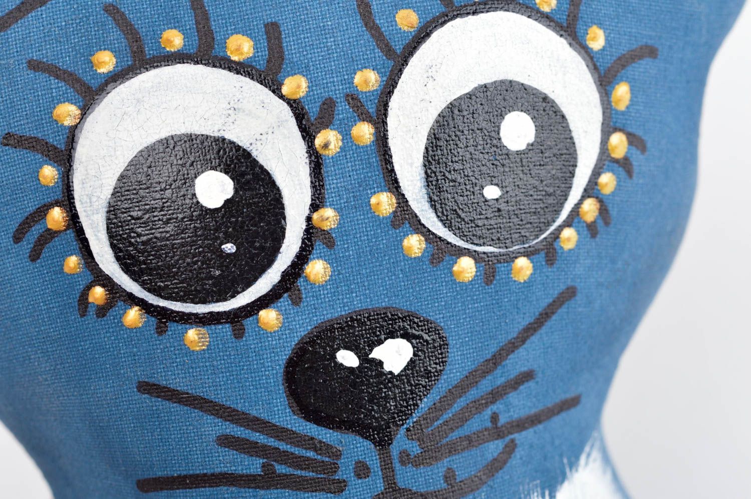 Juguete artesanal gatito azul adorable peluche original regalo para niños foto 4