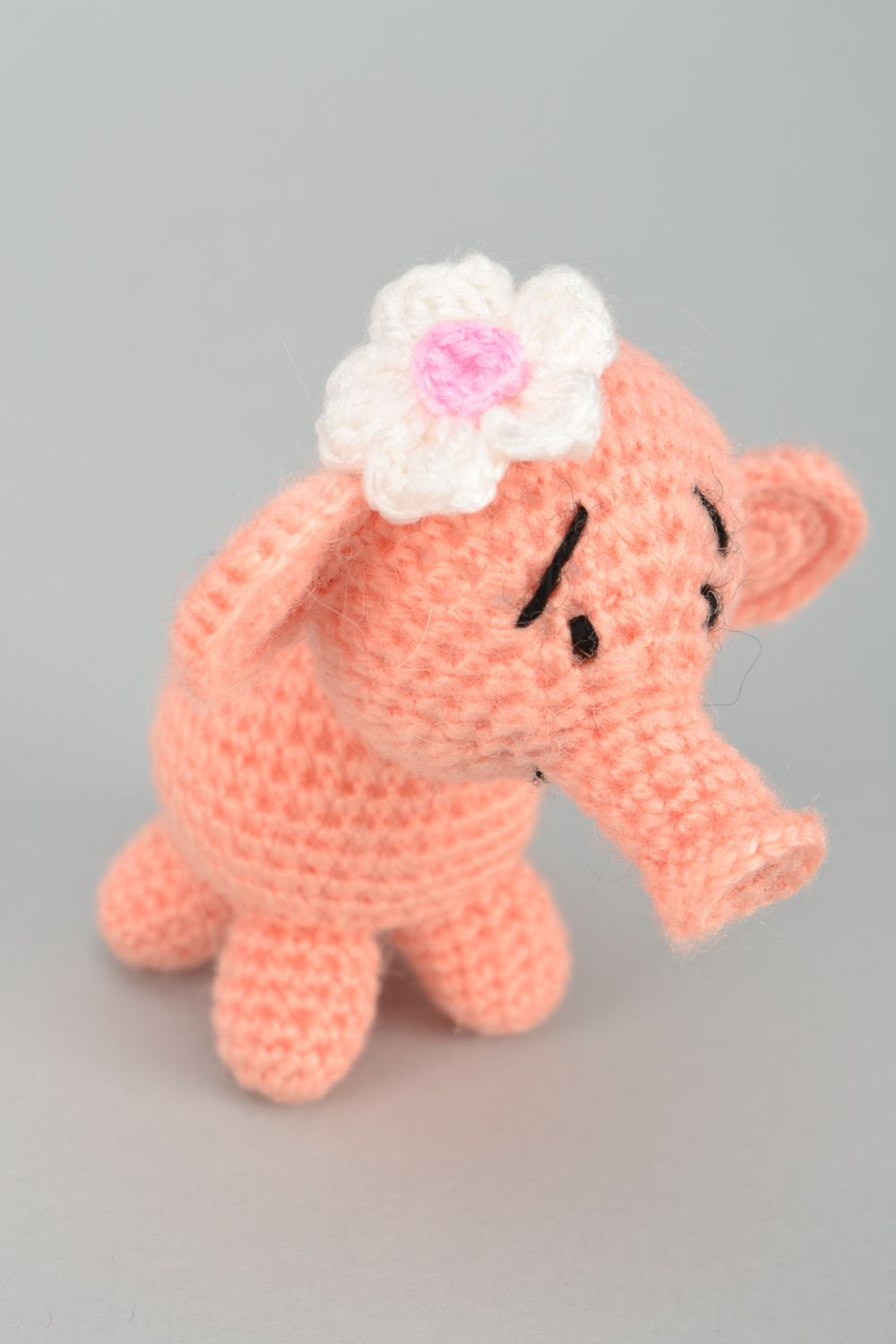 Small woolen crochet toy Elephant photo 5