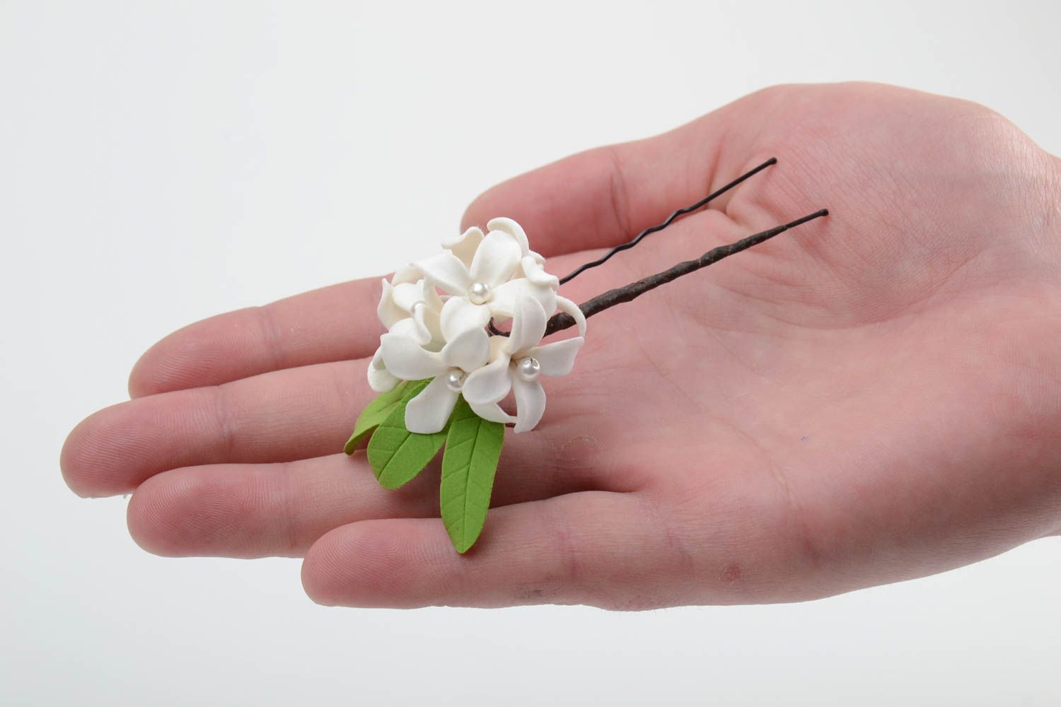 Forcina per capelli fatta a mano con fiori accessori per capelli idee regalo foto 2