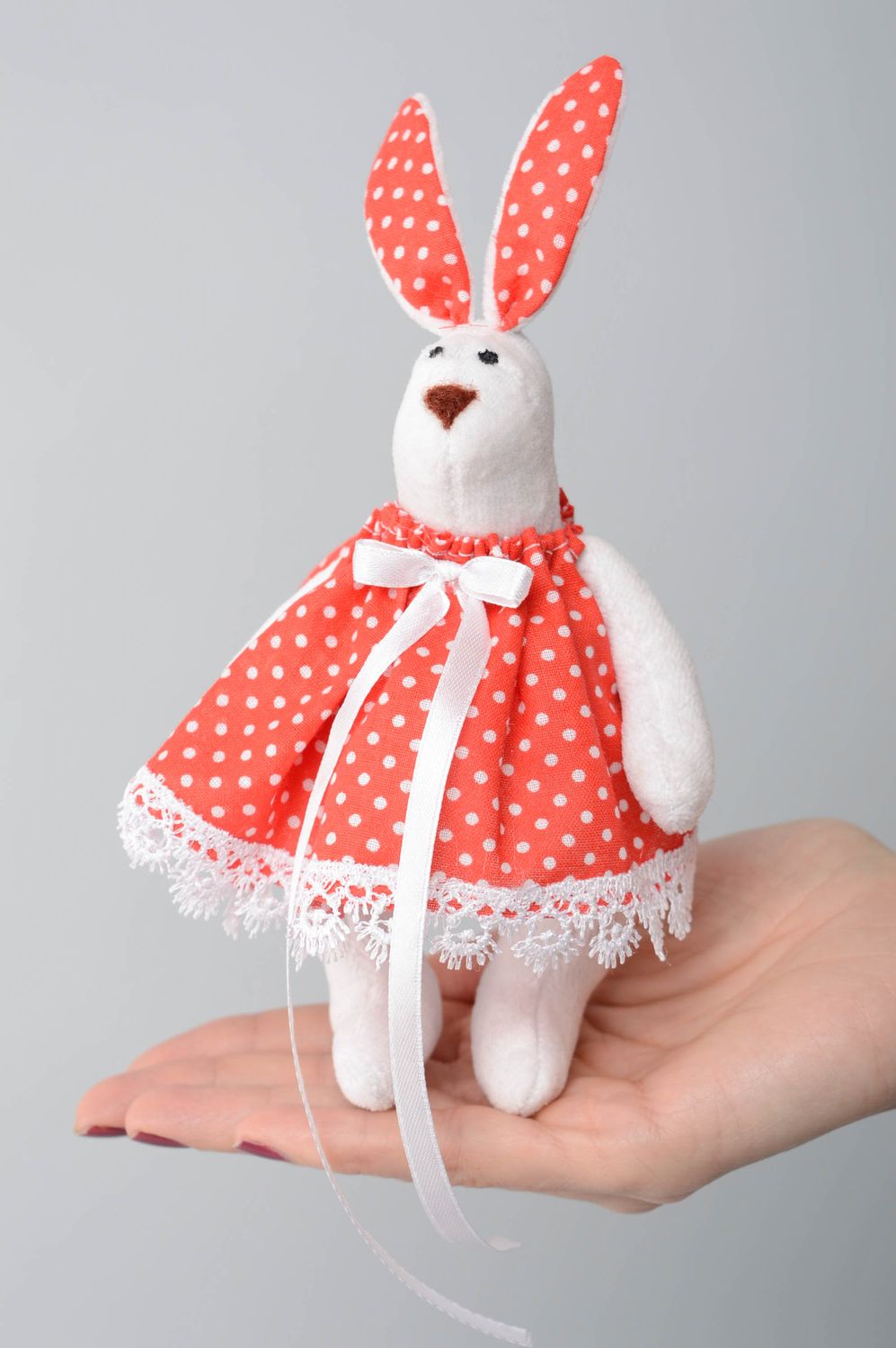 Handmade designer soft toy Rabbit in Dress photo 4
