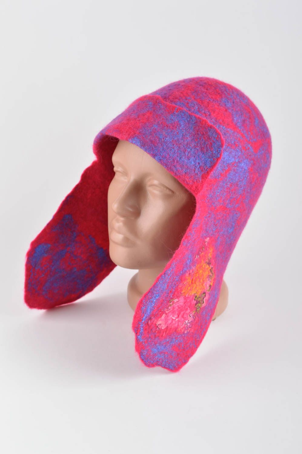 Handmade designer female cap unusual stylish warm cap winter accessory photo 2