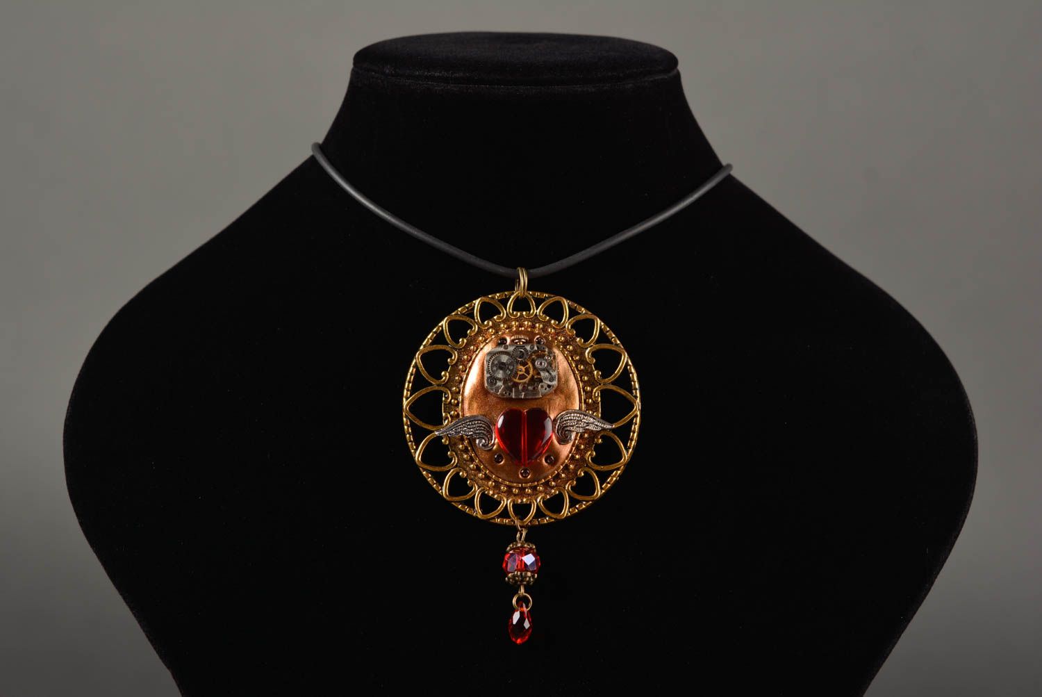 Handmade metal pendant fashion neck accessories steampunk design gift ideas photo 2
