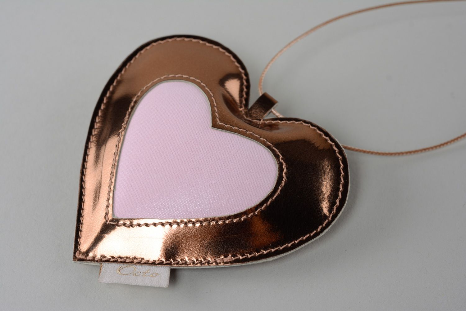 Soft leather keychain Heart photo 1