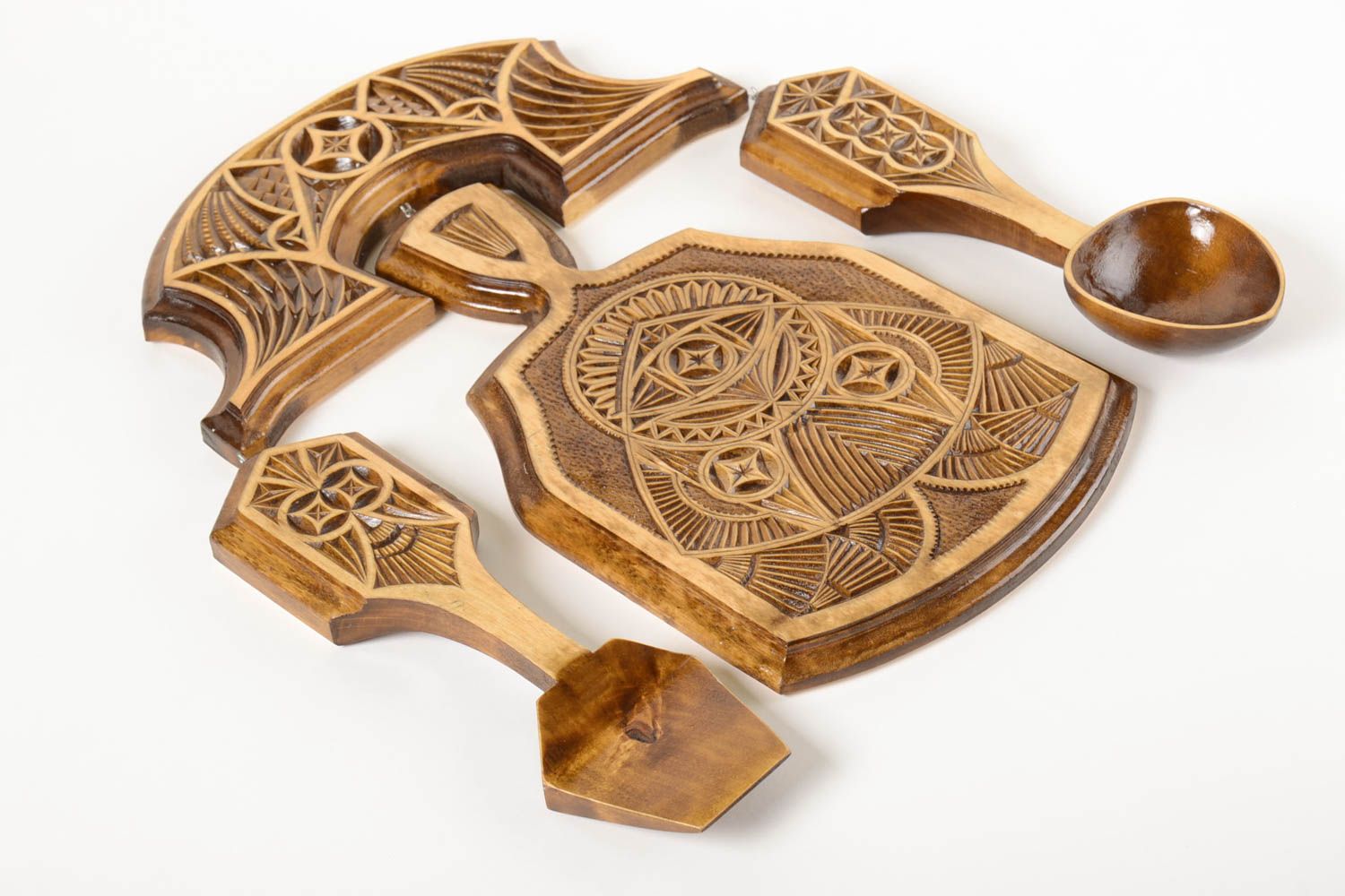 Handmade cutting board wooden spoon wooden cutting board decorative dishes photo 2