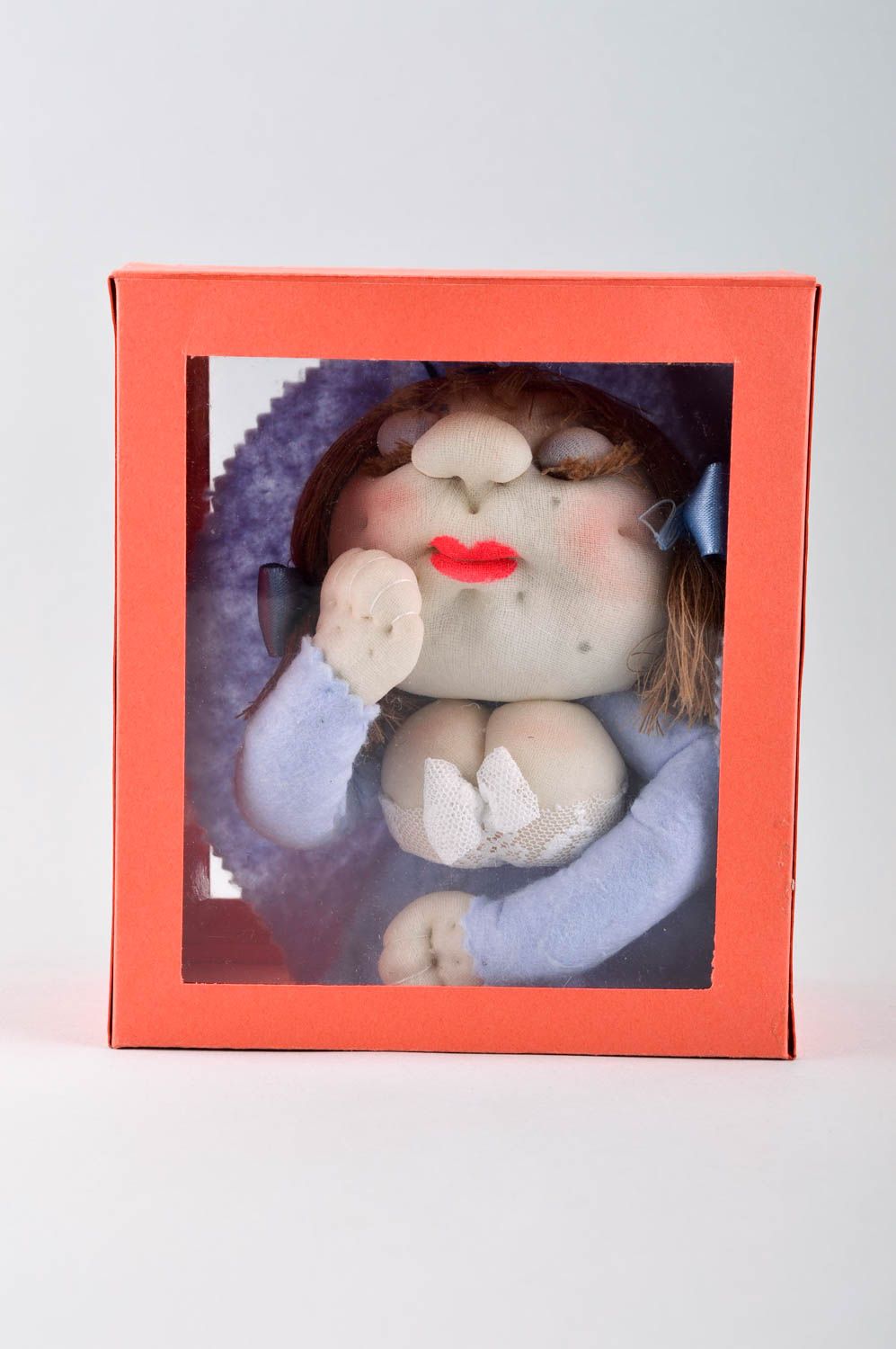 Unusual handmade rag doll soft toy nursery design goft ideas decorative use only photo 3