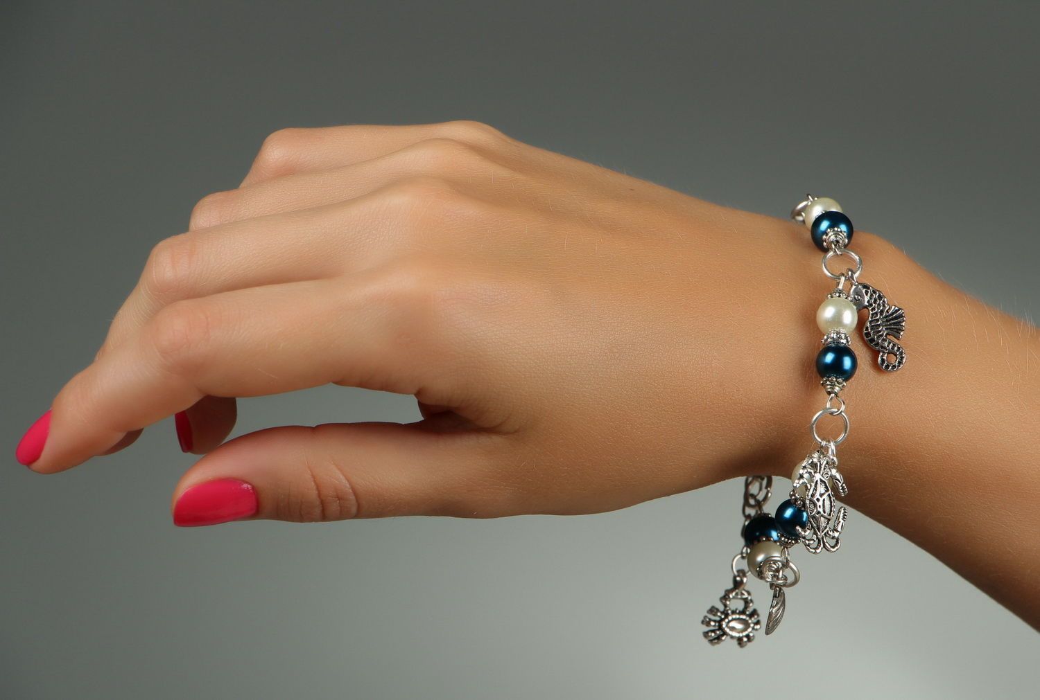Bracelet perles céramiques fait main photo 4
