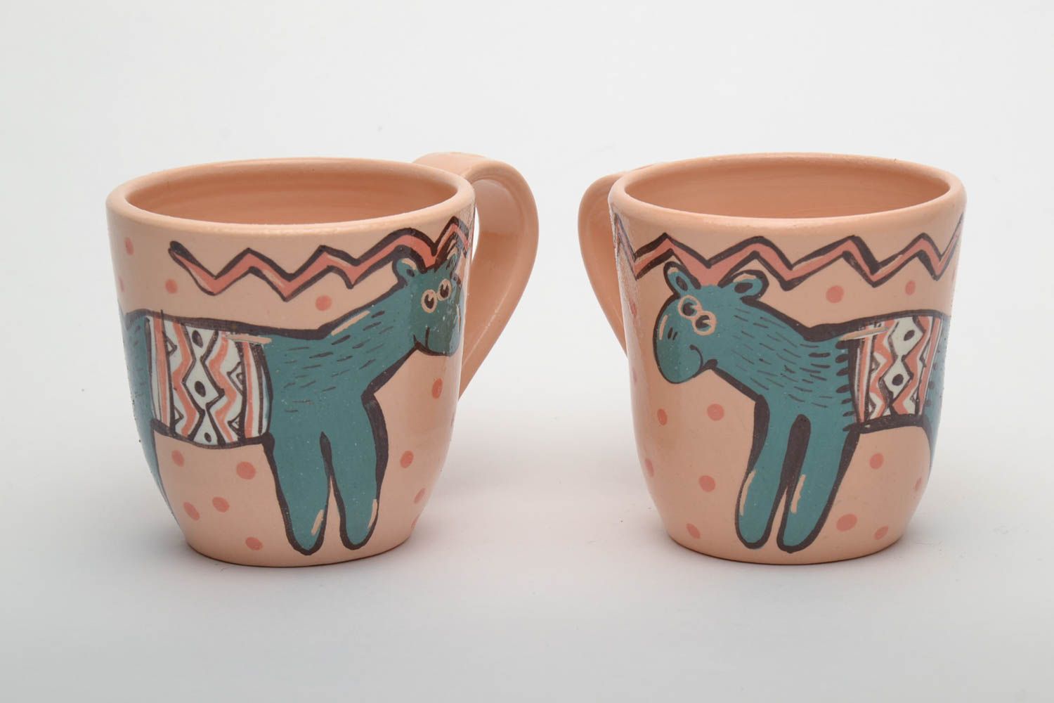 Keramik Tassen Set aus Ton foto 2