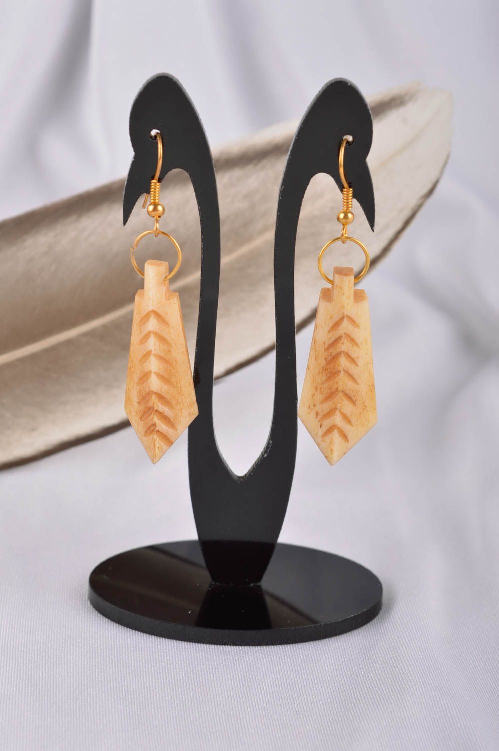 Handmade earrings designer jewelry dangling earrings fashion accessories  photo 1